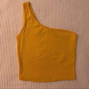 One shoulder brand new orange top
